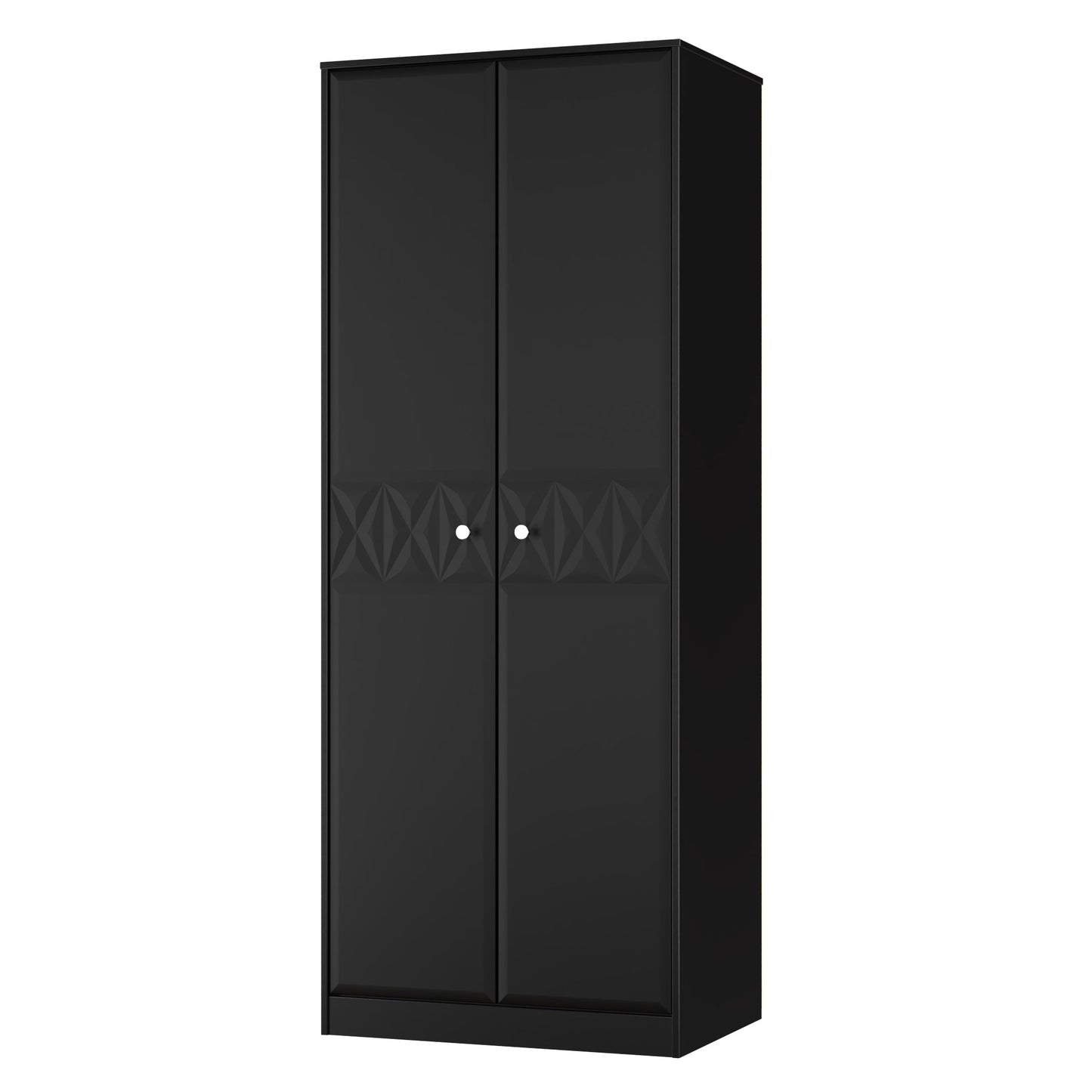 San Jose Tall Wardrobe Black 2 Doors 1 Shelf 77cm