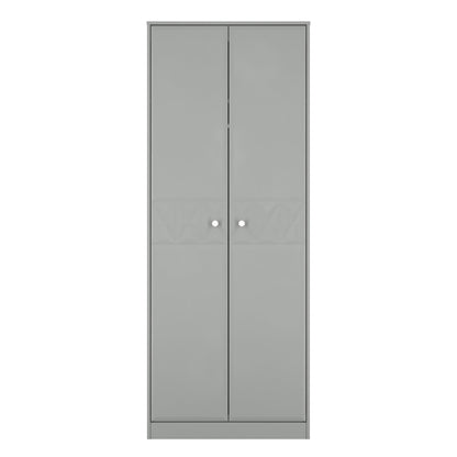 San Jose Tall Wardrobe Grey 2 Doors 1 Shelf 77cm