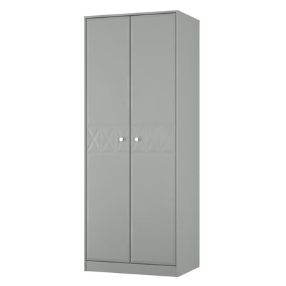 San Jose Tall Wardrobe Grey 2 Doors 1 Shelf 77cm