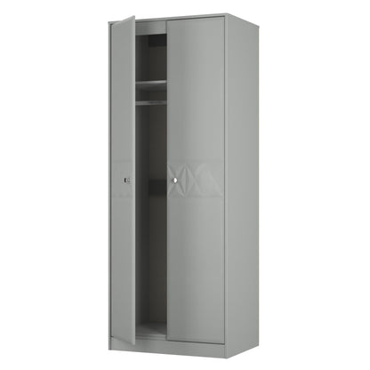 San Jose Tall Wardrobe Grey 2 Doors 1 Shelf 77cm