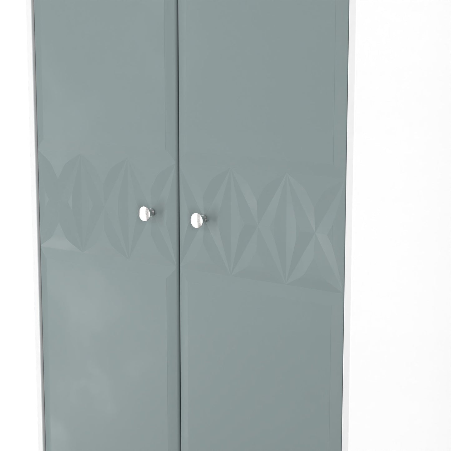 San Jose Tall Wardrobe Teal & White 2 Doors 1 Shelf 77cm
