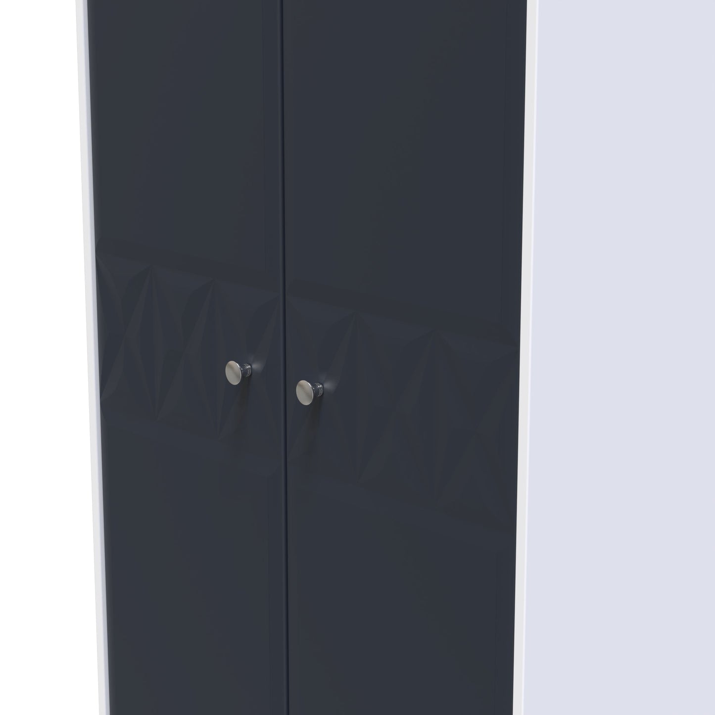 San Jose Tall Wardrobe Dark Grey & White 2 Doors 1 Shelf 77cm