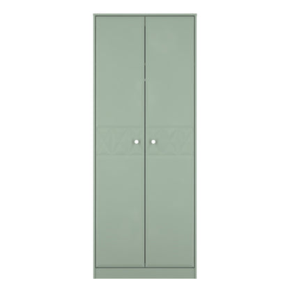 San Jose Tall Wardrobe Green 2 Doors 1 Shelf 77cm