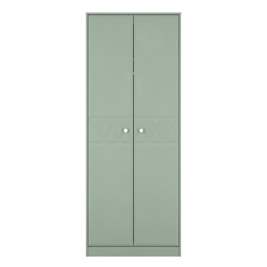 San Jose Tall Wardrobe Green 2 Doors 1 Shelf 77cm