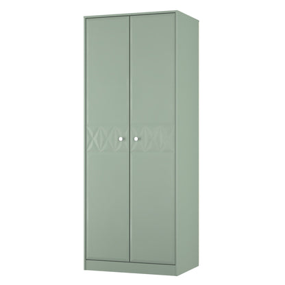 San Jose Tall Wardrobe Green 2 Doors 1 Shelf 77cm