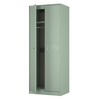 San Jose Tall Wardrobe Green 2 Doors 1 Shelf 77cm