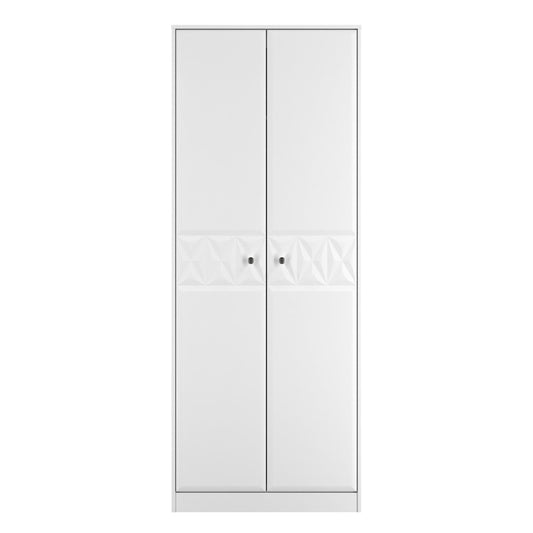 San Jose Tall Wardrobe White 2 Doors 1 Shelf 77cm