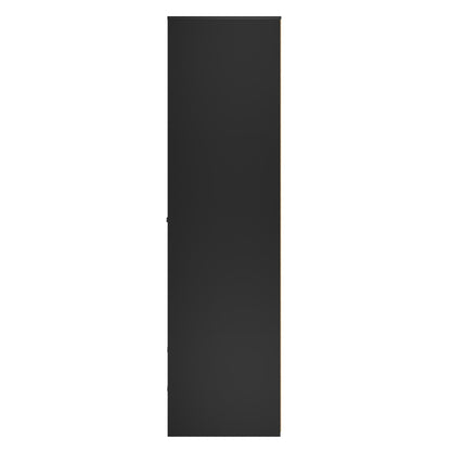 San Jose Tall Wardrobe Black 2 Doors 2 Drawers 77cm