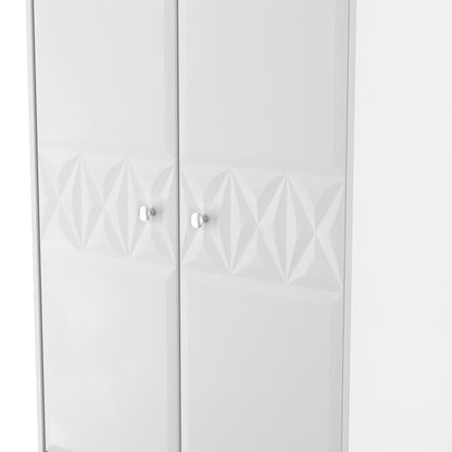 San Jose Tall Wardrobe White 2 Doors 2 Drawers 77cm