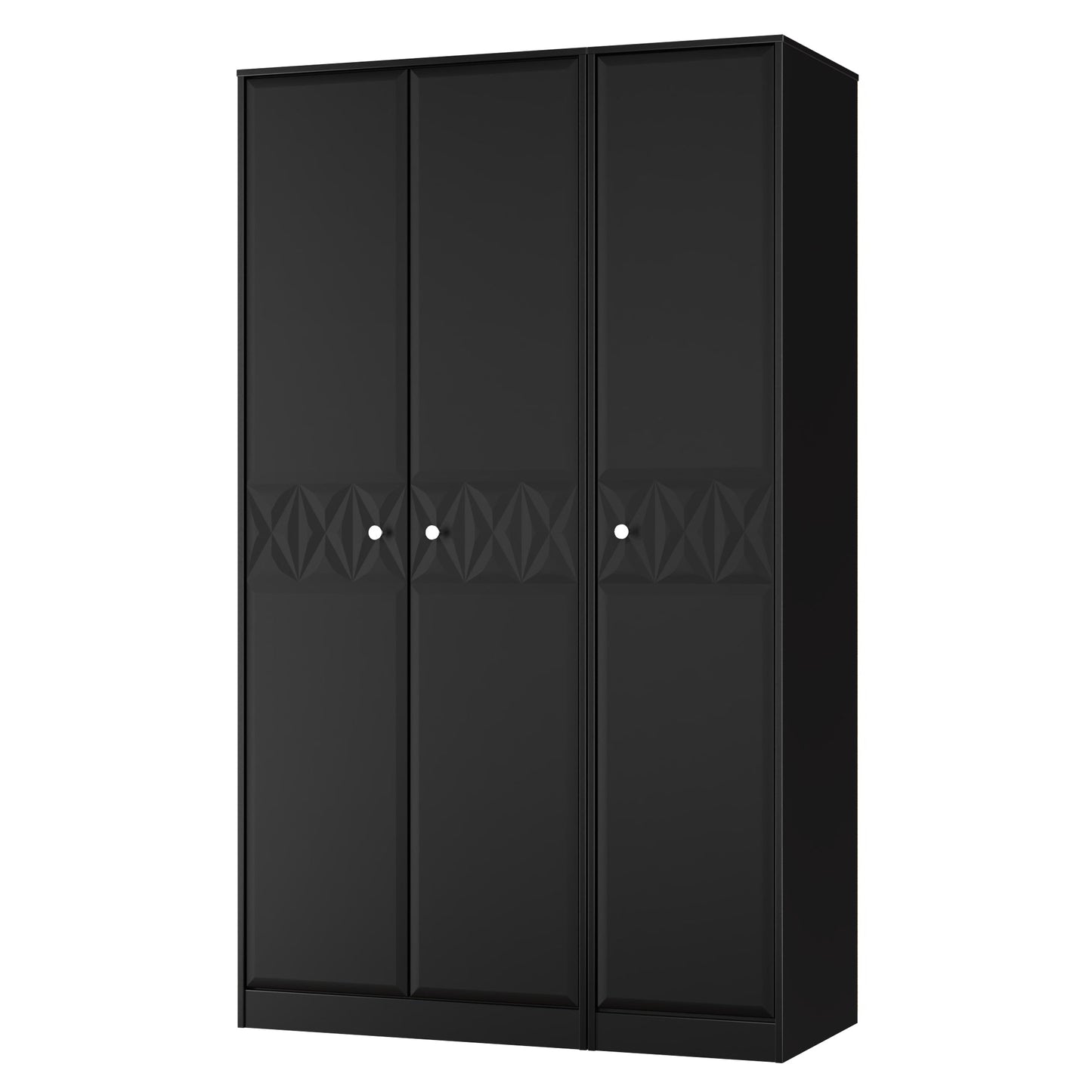 San Jose Tall Wardrobe Black 3 Doors 1 Shelf 116cm