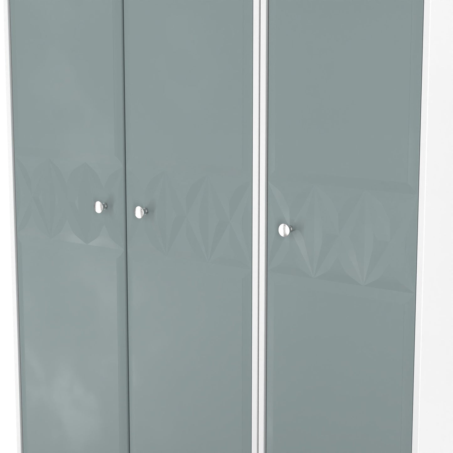 San Jose Tall Wardrobe Teal & White 3 Doors 1 Shelf 116cm