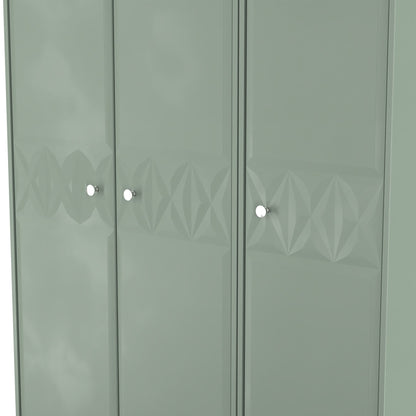 San Jose Tall Wardrobe Green 3 Doors 1 Shelf 116cm