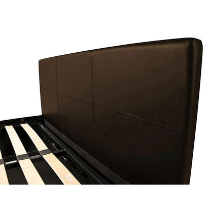 GFW Winston Single Ottoman Bed Faux Leather Black 3 x 7ft