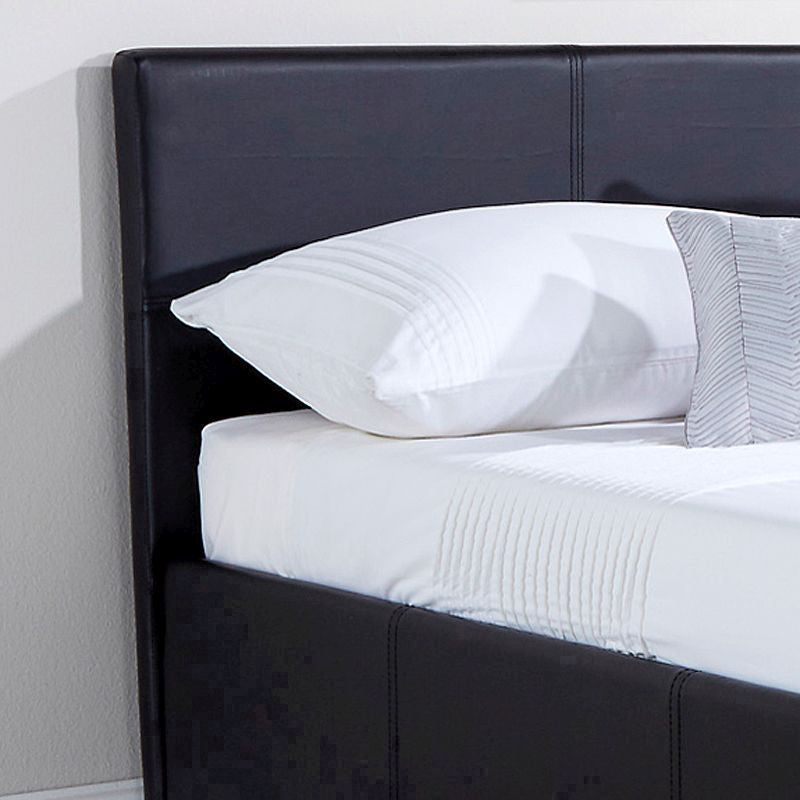 GFW Winston King Size Ottoman Bed Faux Leather Black 5 x 7ft