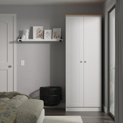 Sussex Tall Wardrobe Grey & Light Oak 1 Shelf 74cm
