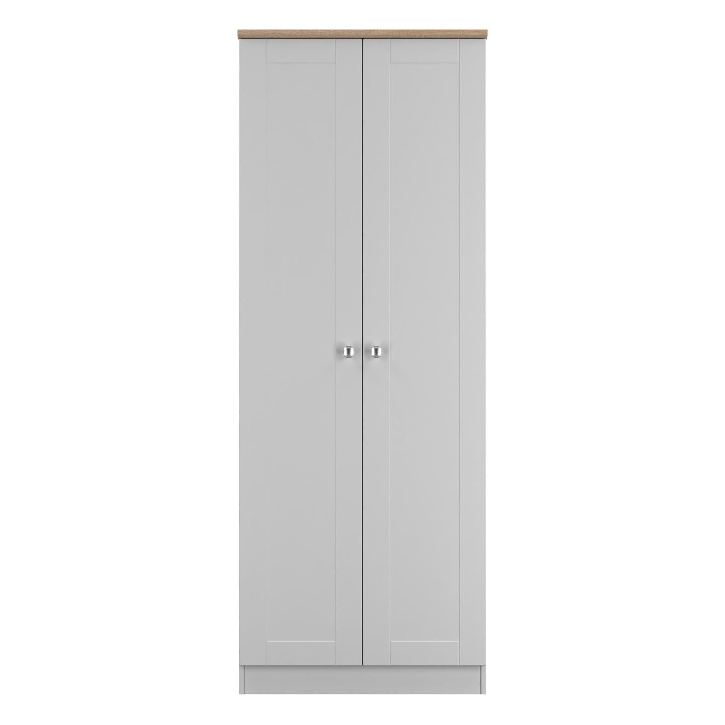 Sussex Tall Wardrobe Grey & Light Oak 1 Shelf 74cm