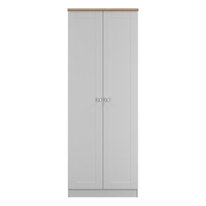 Sussex Tall Wardrobe Grey & Light Oak 1 Shelf 74cm