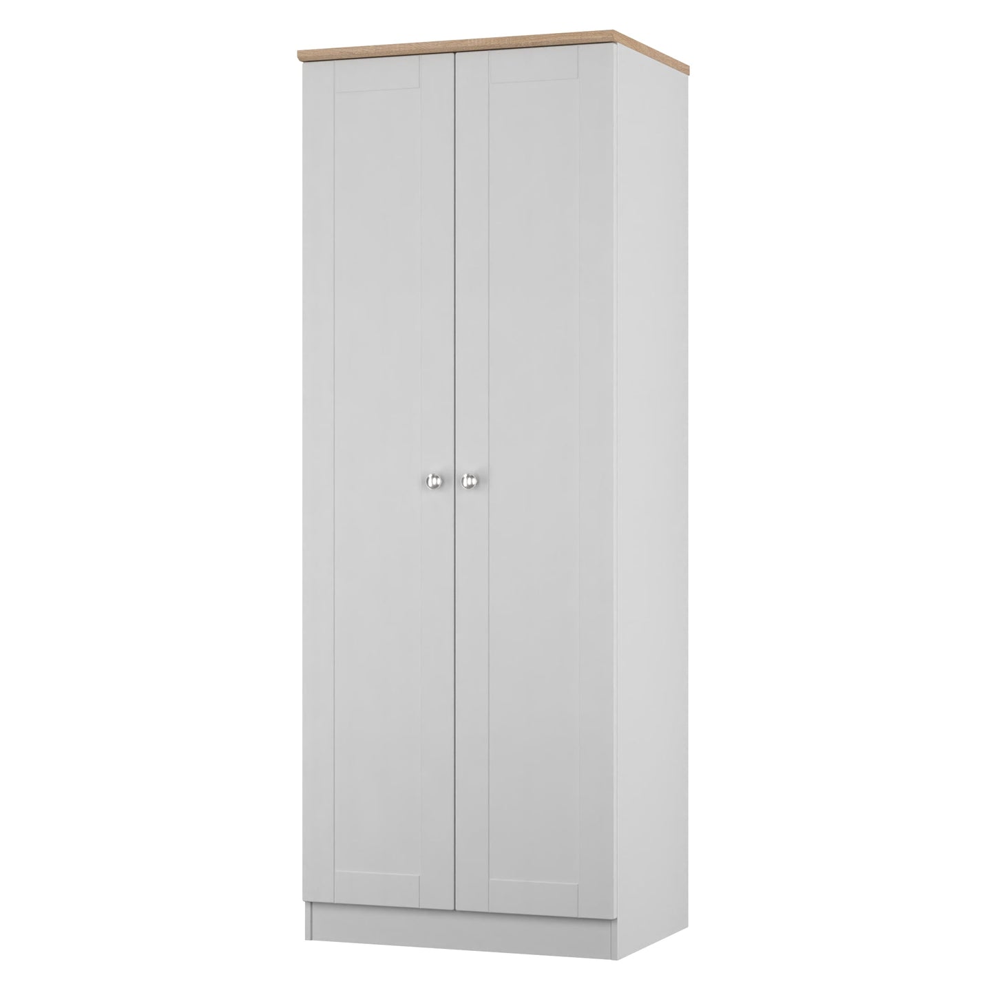 Sussex Tall Wardrobe Grey & Light Oak 1 Shelf 74cm