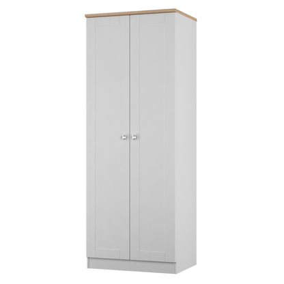 Sussex Tall Wardrobe Grey & Light Oak 1 Shelf 74cm
