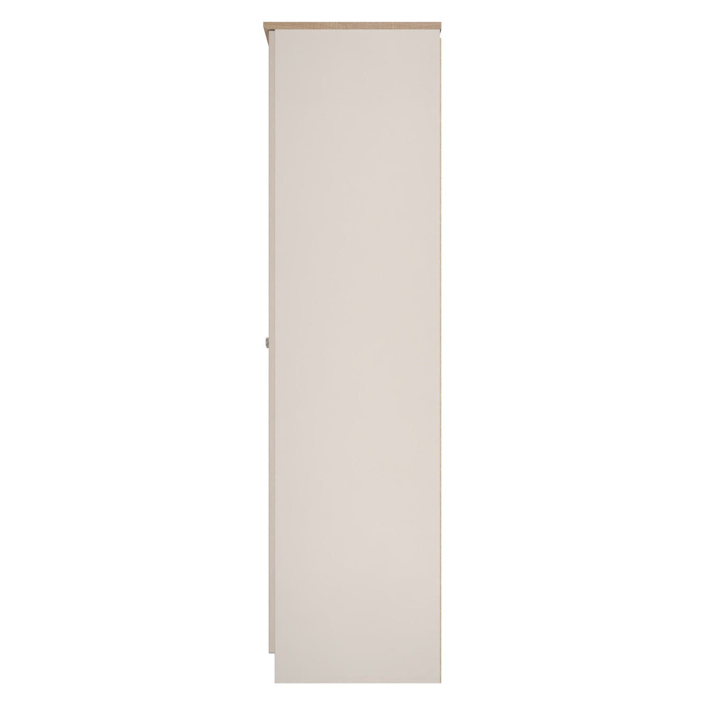 Sussex Tall Wardrobe Off-white & Light Oak 1 Shelf 74cm