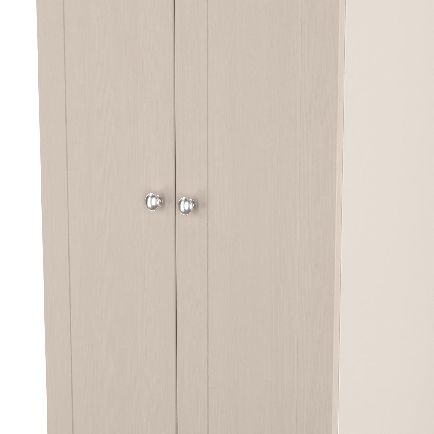Sussex Tall Wardrobe Off-white & Light Oak 1 Shelf 74cm