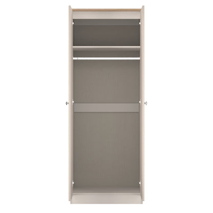 Sussex Tall Wardrobe Off-white & Light Oak 1 Shelf 74cm