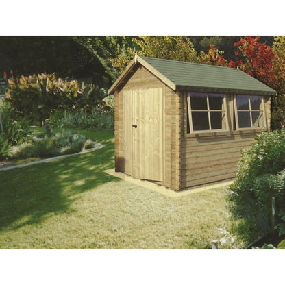 Shire Shire Solway 9' 9" x 11' 9" Apex Log Cabin - Premium 28mm Cladding Tongue & Groove