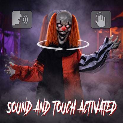 Animated Scary Clown Halloween Decoration - 85cm