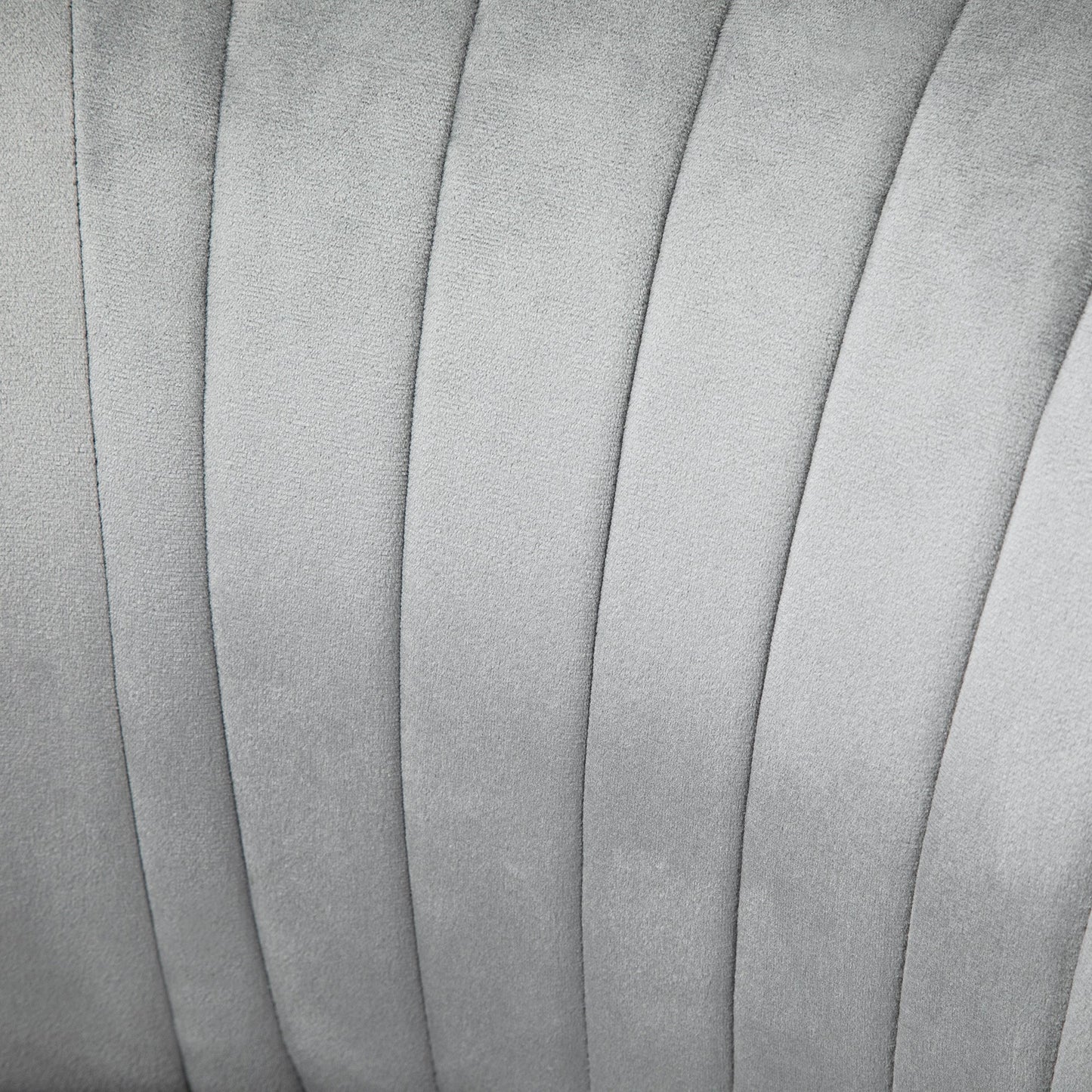 Velvet-Feel Tub Chair and Footstool - Grey