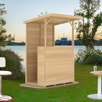 Shire Tiki 2' 11" x 3' 10" Pent Garden Bar - Premium 34mm Cladding Overlap