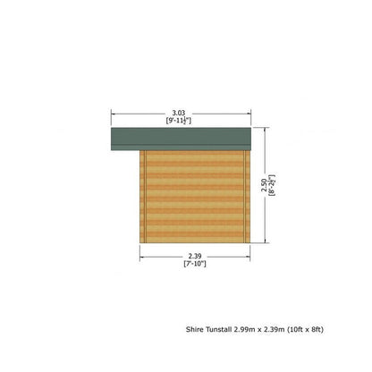 Shire Shire Tunstall 9' 9" x 7' 10" Apex Log Cabin - Premium 34mm Cladding Tongue & Groove
