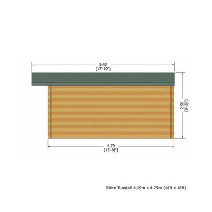 Shire Shire Tunstall 13' 8" x 15' 8" Apex Log Cabin - Premium 34mm Cladding Tongue & Groove