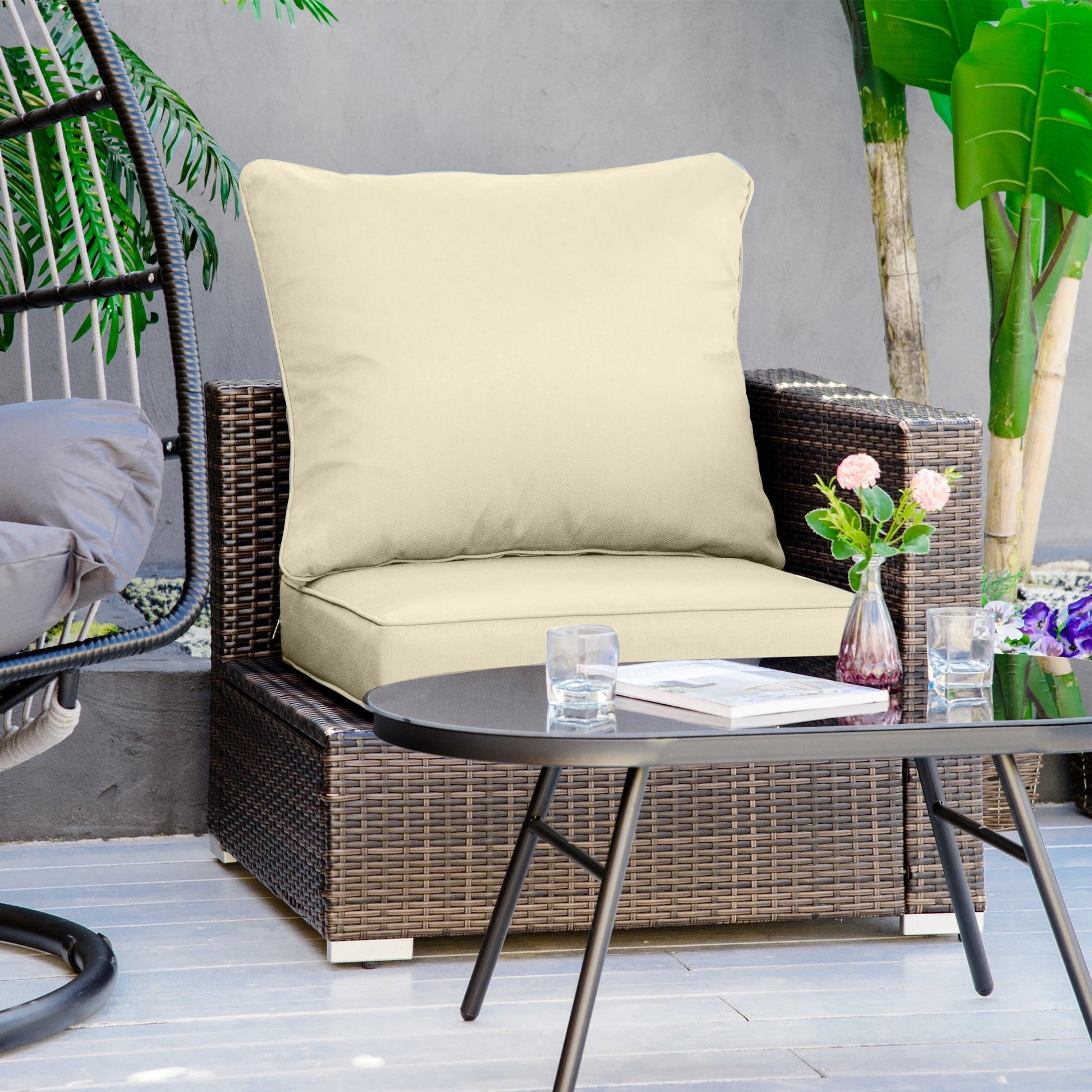 Furniture Cushions Leala Texture Deep Seat Outdoor Cushion Set