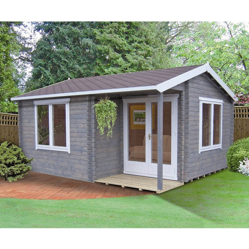Shire Shire Wykenham 11' 9" x 11' 9" Reverse Offset Apex Log Cabin - Premium 34mm Cladding Tongue & Groove