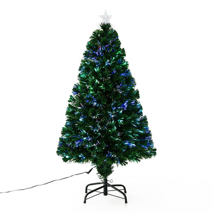 4 Foot Pre-Lit Fibre Optic Artificial Christmas Tree Holiday Xmas Décor with Tree Topper Multi-Colour Primary Image