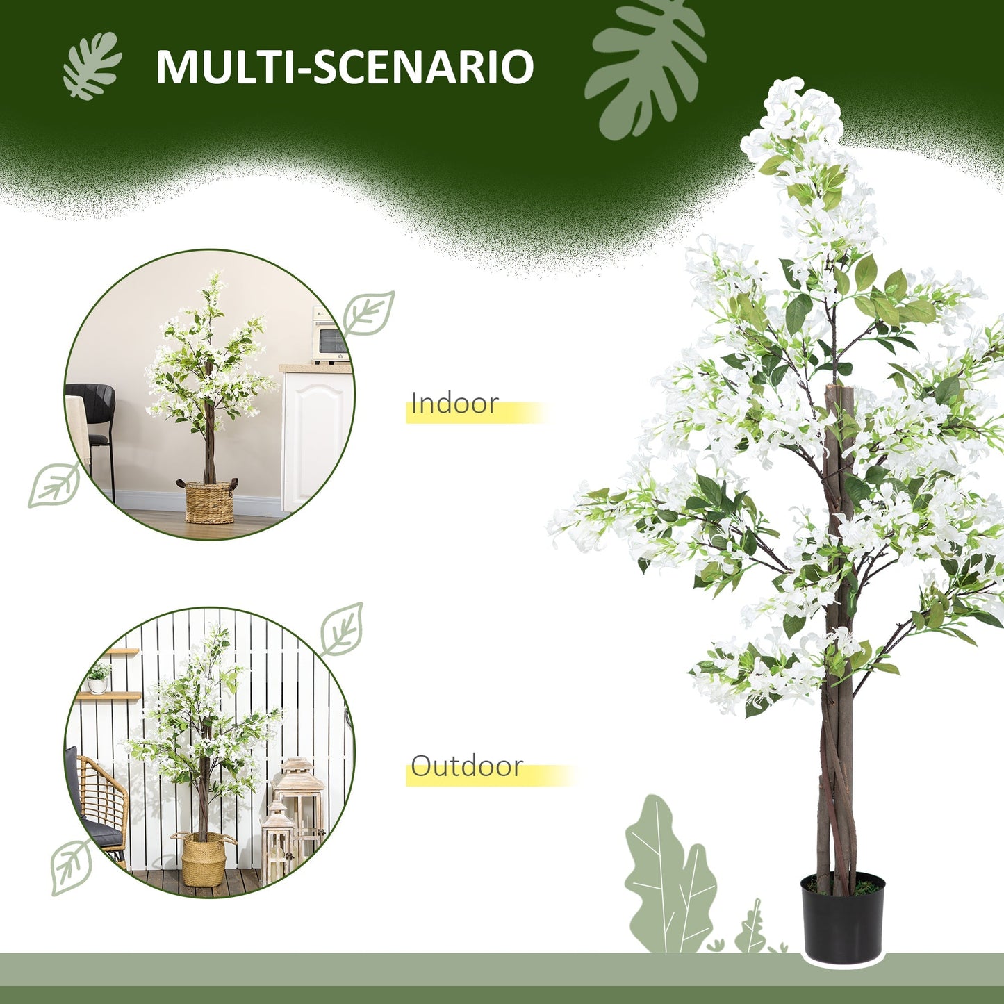 Artificial Plants Honeysuckle Flower in Pot Fake Plants with Curved Boots for Indoor Outdoor