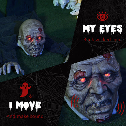 Animated Crawling Zombie Halloween Decoration - 159cm