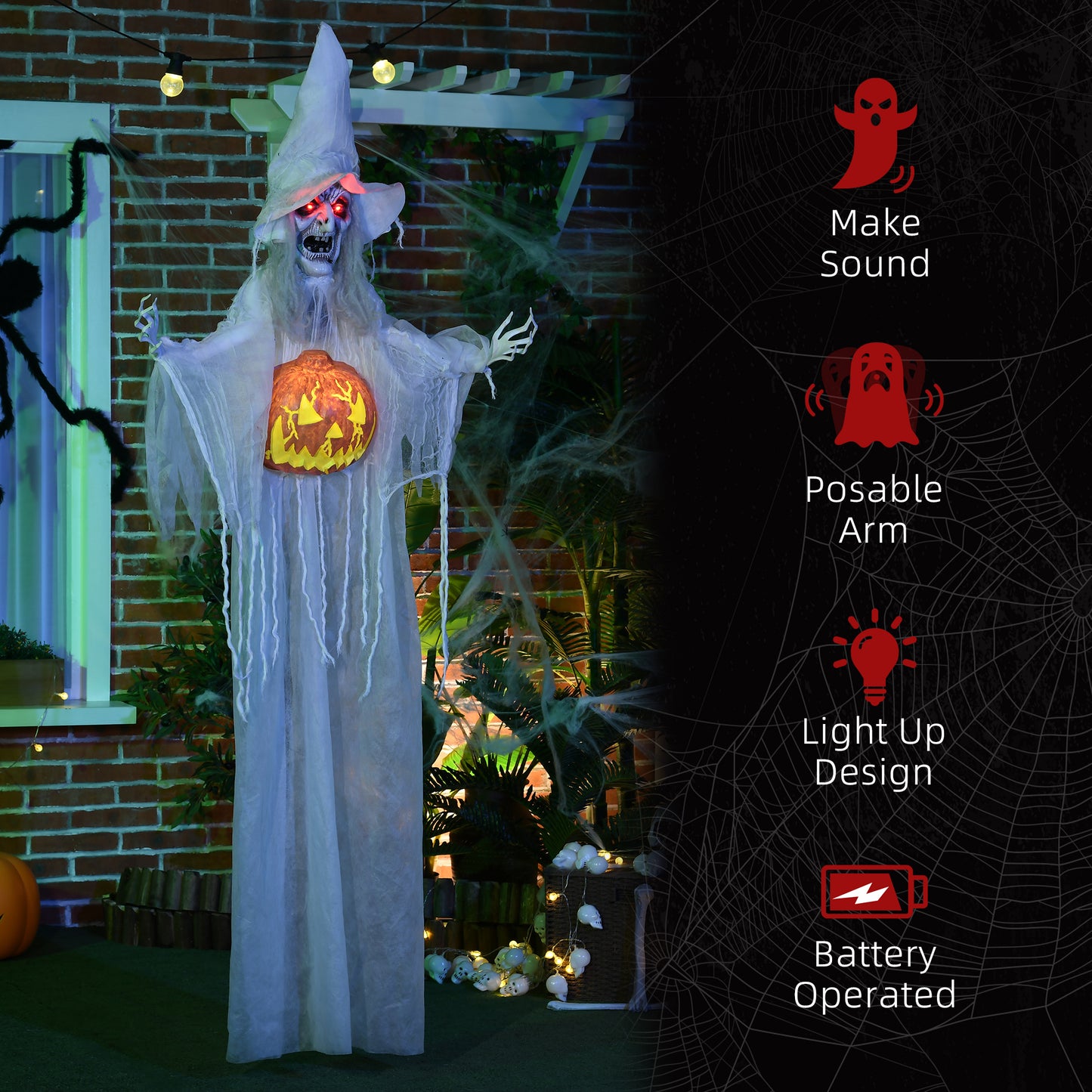 Animated Witch Halloween Decoration - 183cm