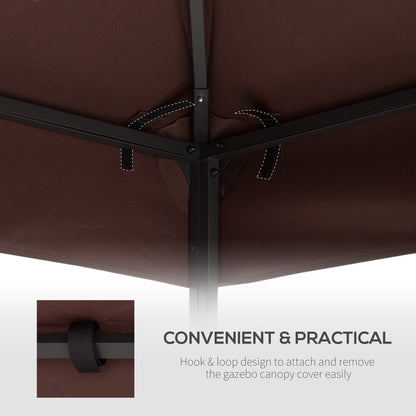 3x3 m Double-Tier Canopy Top Replacement-Coffee