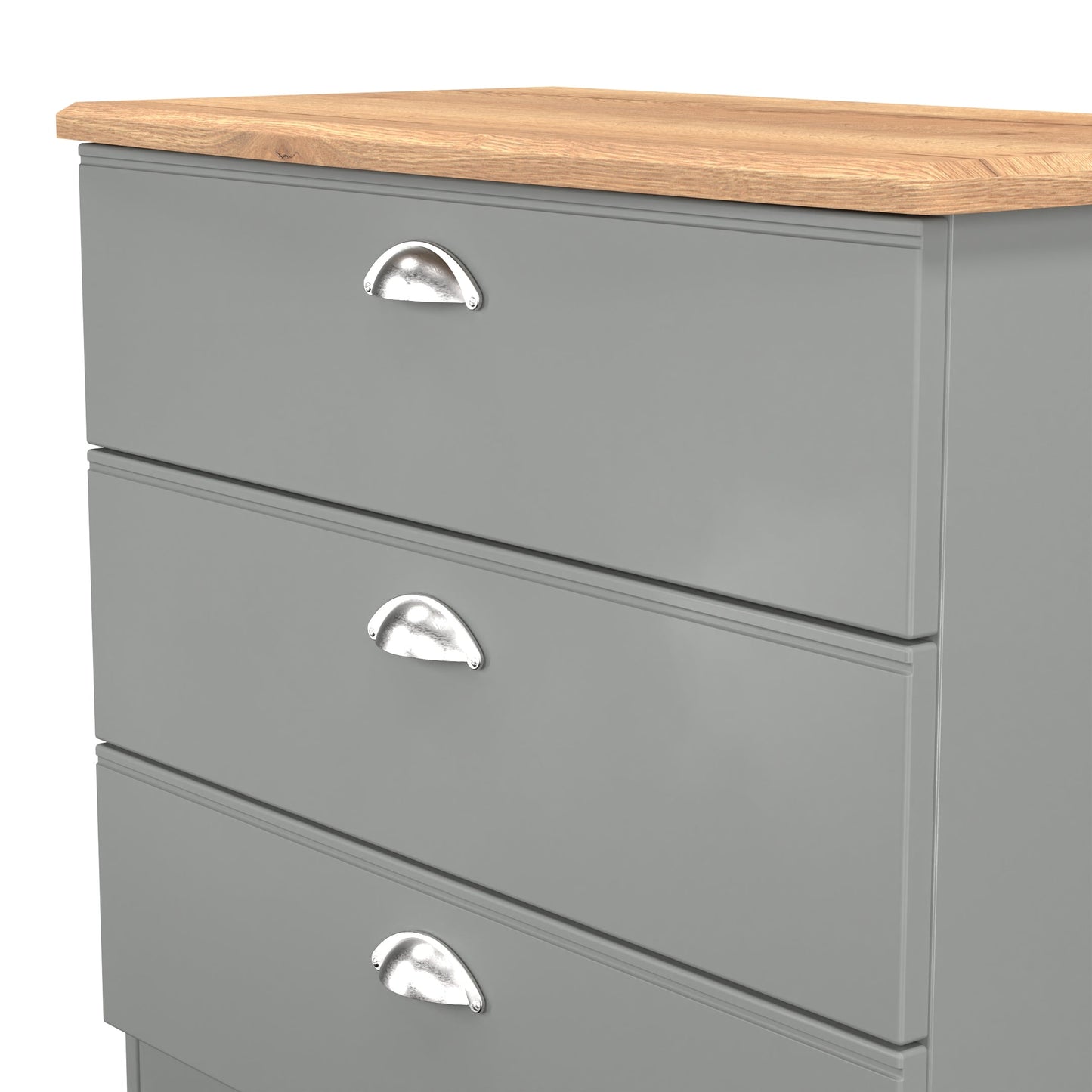 Victoria Chest of Drawers Grey & Light Oak 3 Drawers 77cm