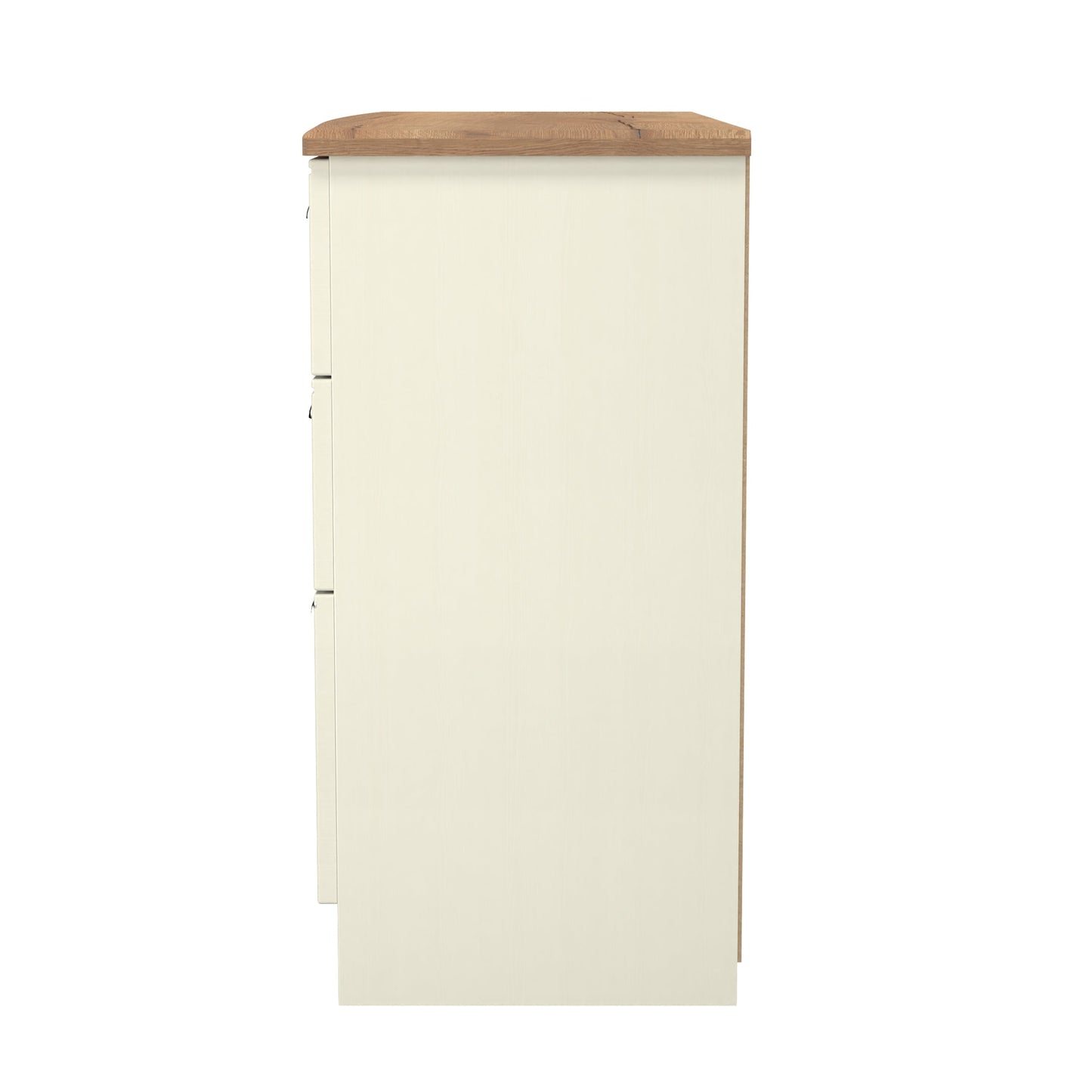 Victoria Large Chest of Drawers Cream & Light Oak 6 Drawers 112cm