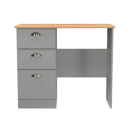 Victoria Desk Grey & Light Oak 3 Drawers 93cm