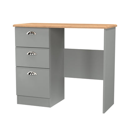 Victoria Desk Grey & Light Oak 3 Drawers 93cm