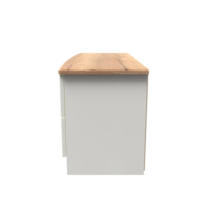 Victoria Large Chest of Drawers Cream & Light Oak 4 Drawers 112cm