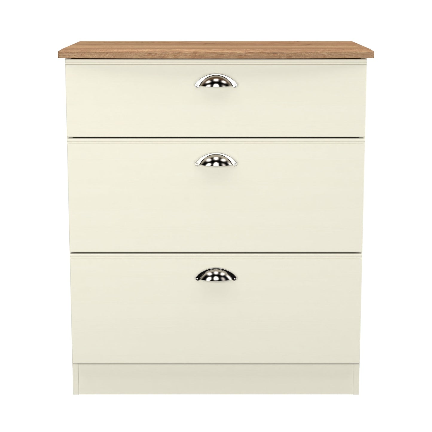 Victoria Chest of Drawers Cream & Light Oak 3 Drawers 42cm