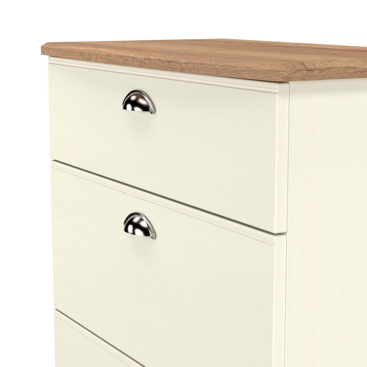 Victoria Chest of Drawers Cream & Light Oak 3 Drawers 42cm