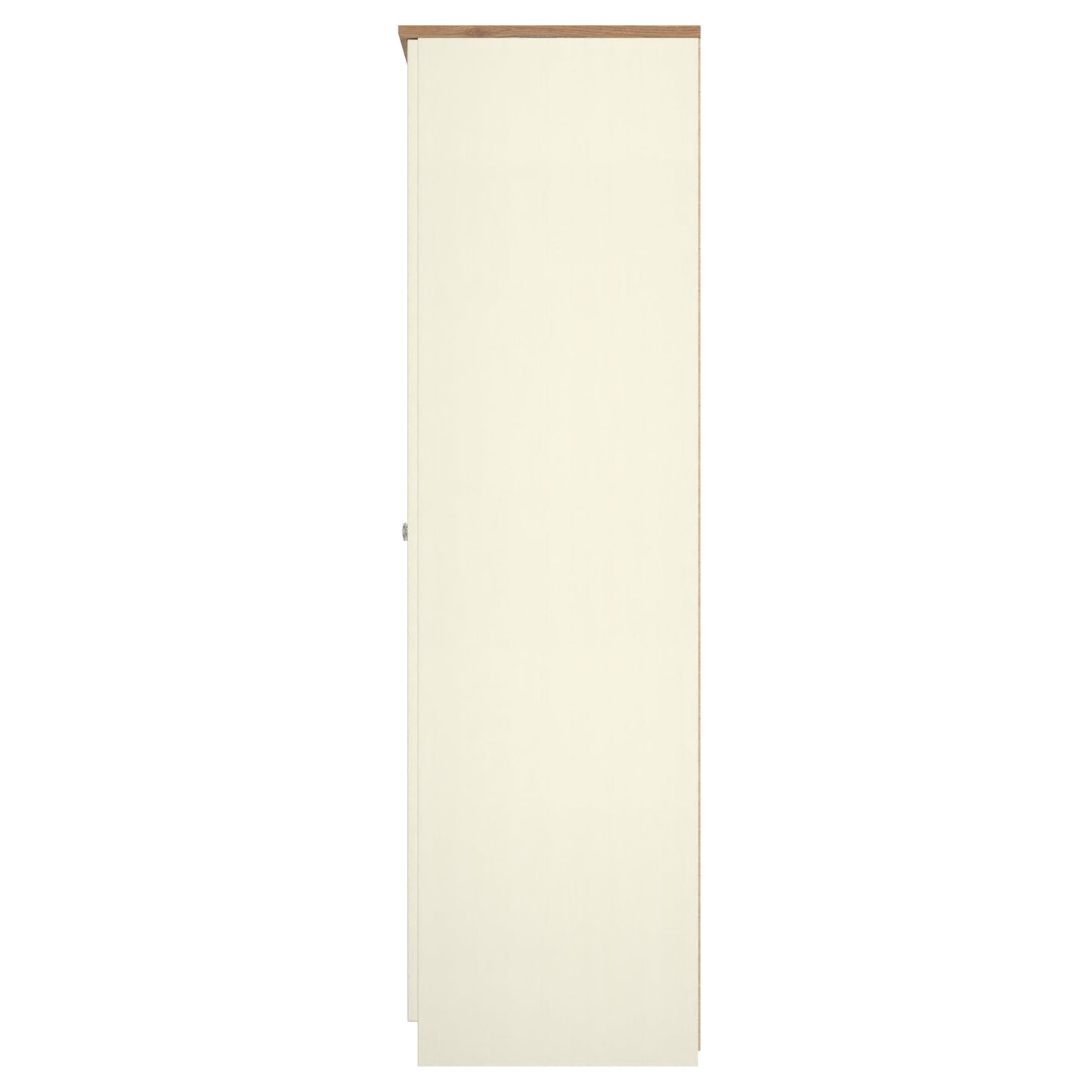 Victoria Tall Wardrobe Cream & Light Oak 2 Doors 1 Shelf 74cm