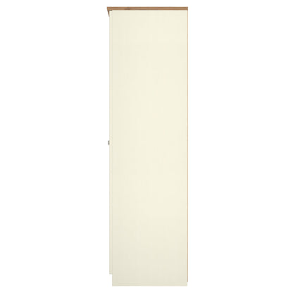 Victoria Tall Wardrobe Cream & Light Oak 2 Doors 1 Shelf 74cm