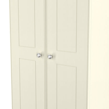 Victoria Tall Wardrobe Cream & Light Oak 2 Doors 1 Shelf 74cm