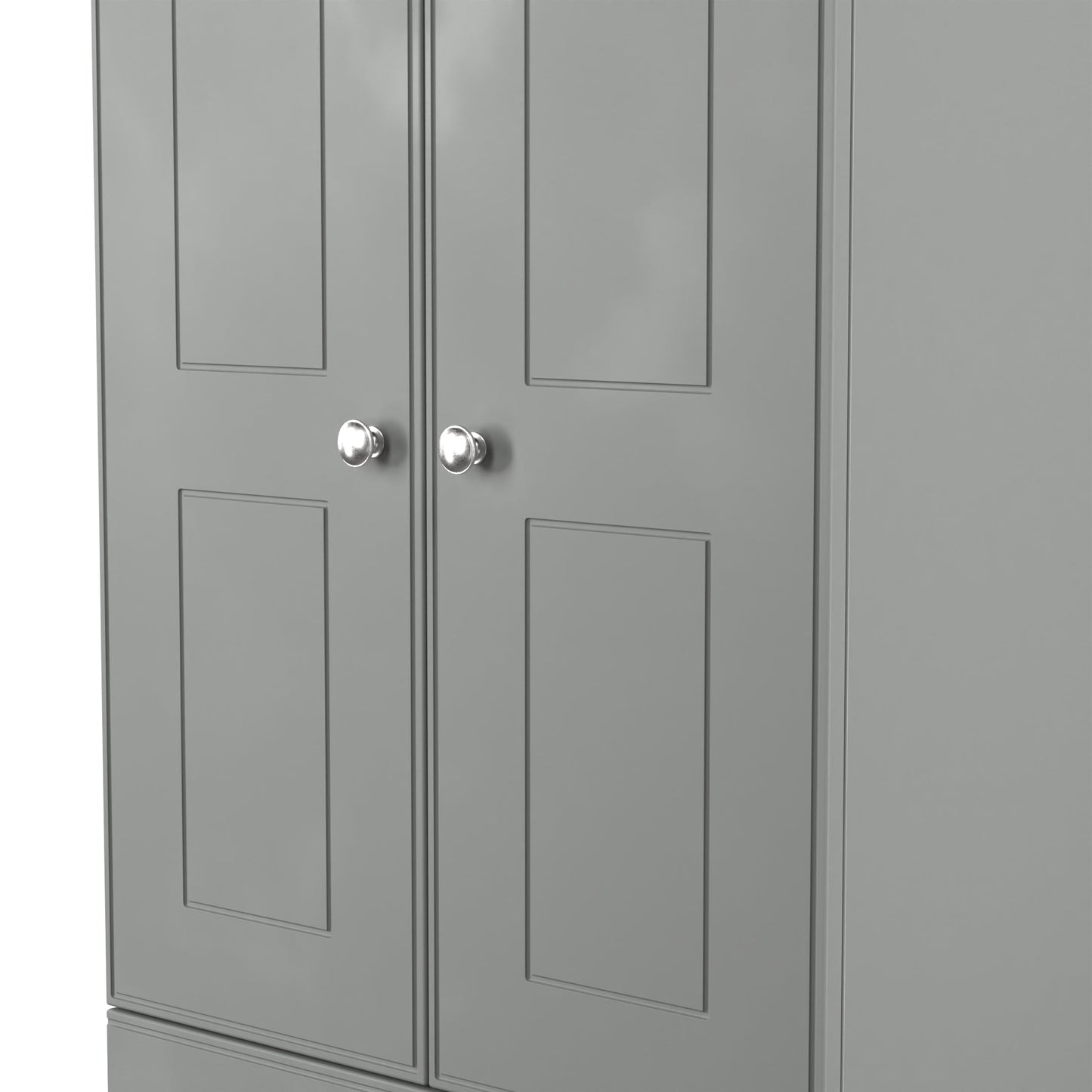 Victoria Tall Wardrobe Grey & Light Oak 2 Doors 2 Drawers 74cm